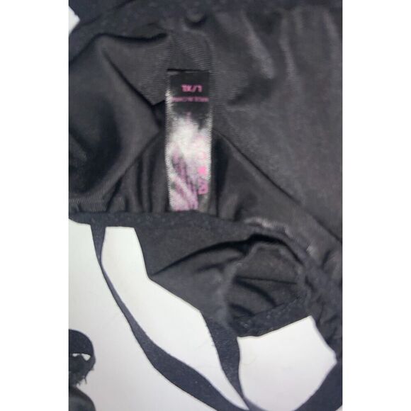 Black & Gold Embroidered Lingerie Set – Size Large – Sheer Lace & Mesh – Adjusta - Picture 11 of 12